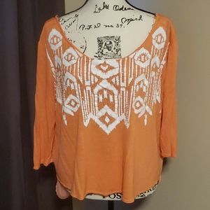 Scoop neck bejeweled top